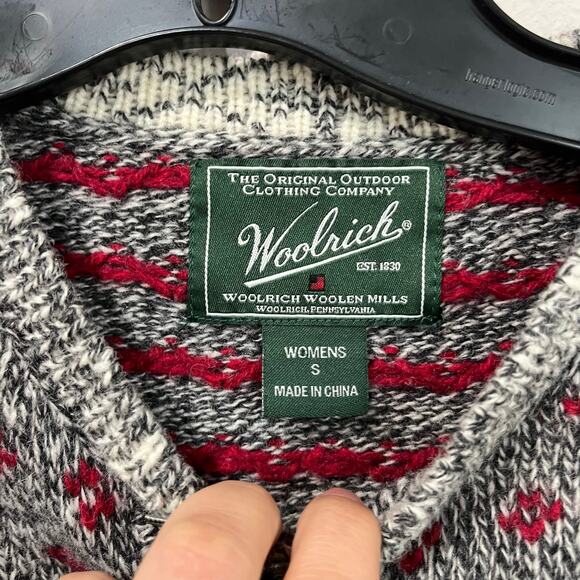 Woolrich Fair Isle Wool Blend Knit Sweater Winter Ski Size S - Picture 6 of 7